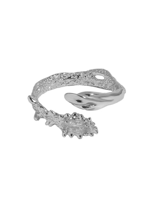 White gold [No. 14 adjustable] 925 Sterling Silver Cubic Zirconia Snake Vintage Band Ring